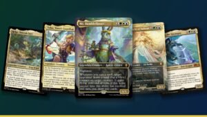 Ms. Bumbleflower, Tidus, Yuna's Guardian, Helga, Skittish Seer, Galadriel, Light of Valinor and Arcades, the Strategist Magic cards