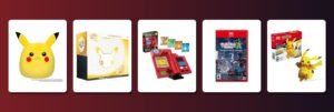 Pokémon gifts on display: Squishmallows Pikachu, 30th Celebration Elite Trainer Box, MEGA Kanto Pokédex, Pokémon Legends: Z-A Switch 2 Edition and MEGA Jumbo Pikachu