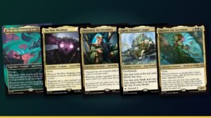 Teval, the Balanced Scale, The Wise Mothman, Thranduil, the Elvenking, Glarb, Calamity's Augur and Maralen, Fae Ascendant Magic cards
