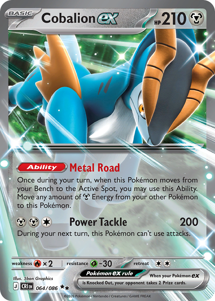 Cobalion ex Pokémon card from Chaos Rising