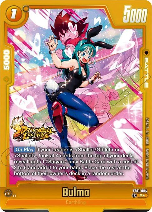 Bulma FB11-094 Dragon Ball Legends collaboration Alternate Art card from Brightness of Hope