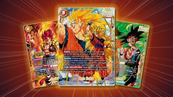 Son Goku, Shallet and Bardock Super Alternate Art cards from Dragon Ball Super Card Game Fusion World Brightness of Hope
