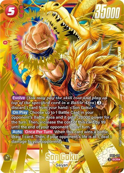 Son Goku FB11-121 Secret Rare Alternate Art card from Dragon Ball Fusion World Brightness of Hope