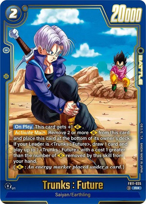 Trunks: Future FB11-035 Alternate Art card from Dragon Ball Fusion World Brightness of Hope