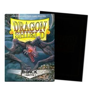 Dragon Shield Matte Black standard size deck sleeves, 100 count