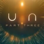 Dune: Part Three teaser key art with the title over a glowing desert eclipse