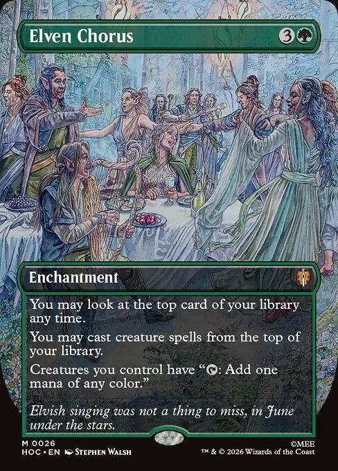 Elven Chorus box topper card from MTG The Hobbit