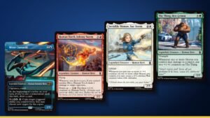 Mister Fantastic, Human Torch, Johnny Storm, Invisible Woman, Sue Storm and The Thing, Ben Grimm Magic cards