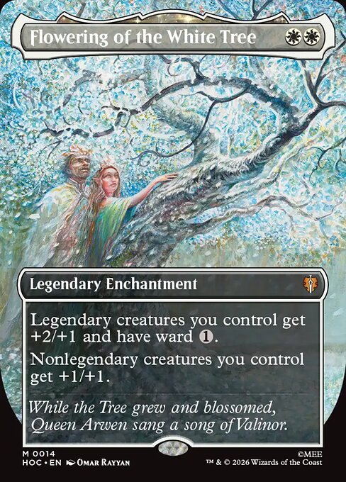 Flowering of the White Tree box topper card from MTG The Hobbit