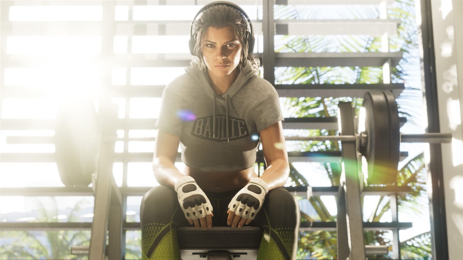 Lucia Caminos at the gym in official GTA 6 artwork from Rockstar Games