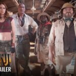Karen Gillan, Dwayne Johnson, Kevin Hart and Jack Black as their Jumanji avatars in Jumanji: Open World