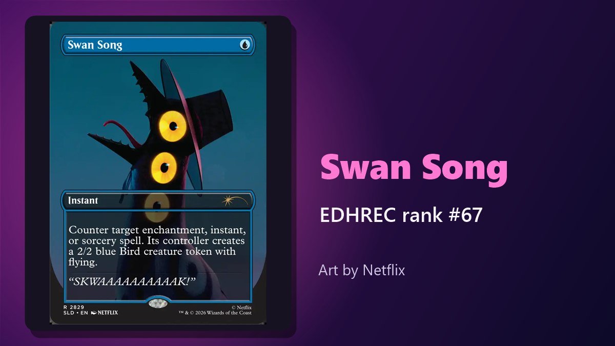 Swan Song card with a bird from Secret Lair x KPop Demon Hunters