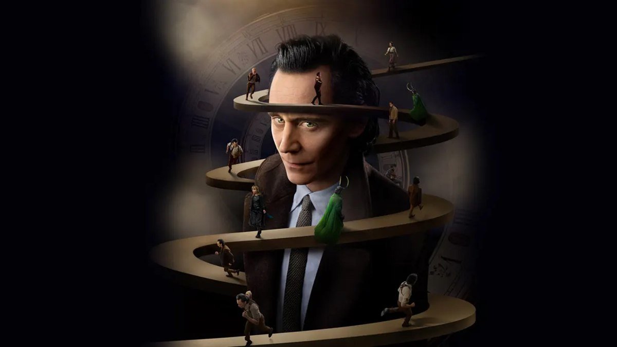 Loki surrounded by spiraling timelines in Loki season 2 key art