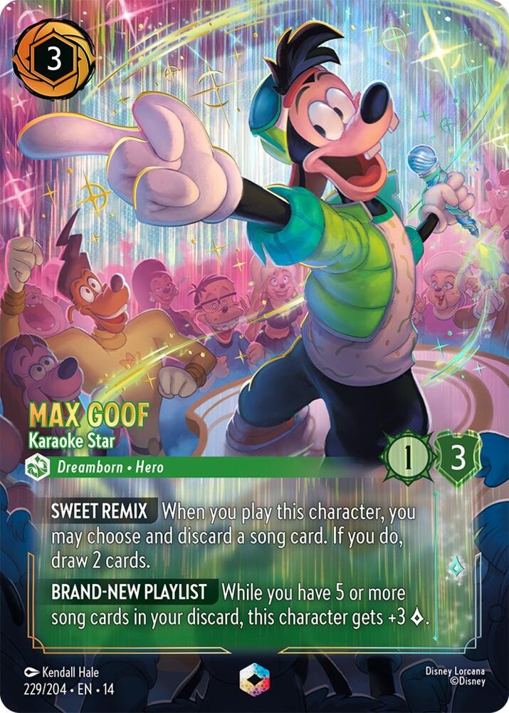 Max Goof – Karaoke Star Enchanted card from Disney Lorcana Hyperia City