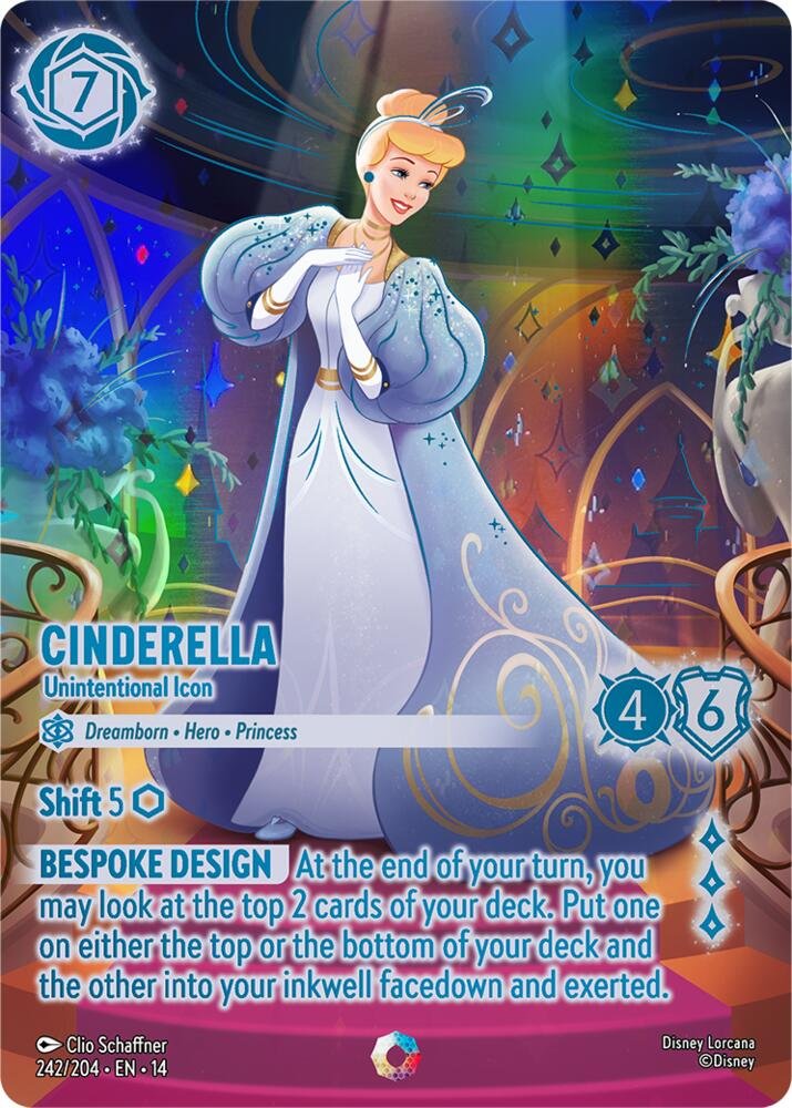 Cinderella – Unintentional Icon Iconic card from Disney Lorcana Hyperia City
