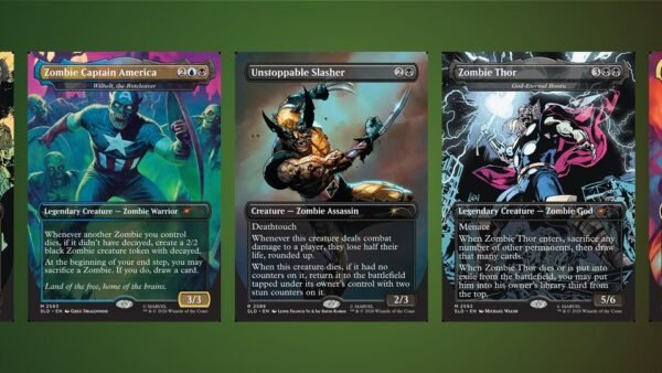 Marvel Zombies Secret Lair: Cards, Price, Release Date and Is It Worth It? Zombie Giant-Man, Zombie Captain America, Unstoppable Slasher as Wolverine, Zombie Thor and Zombie Scarlet Witch from Secret Lair x Marvel: Zombies