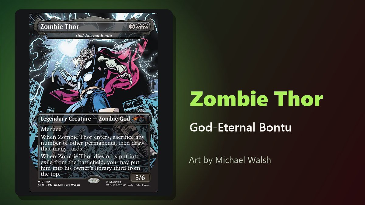 God-Eternal Bontu as Zombie Thor from Secret Lair x Marvel: Zombies