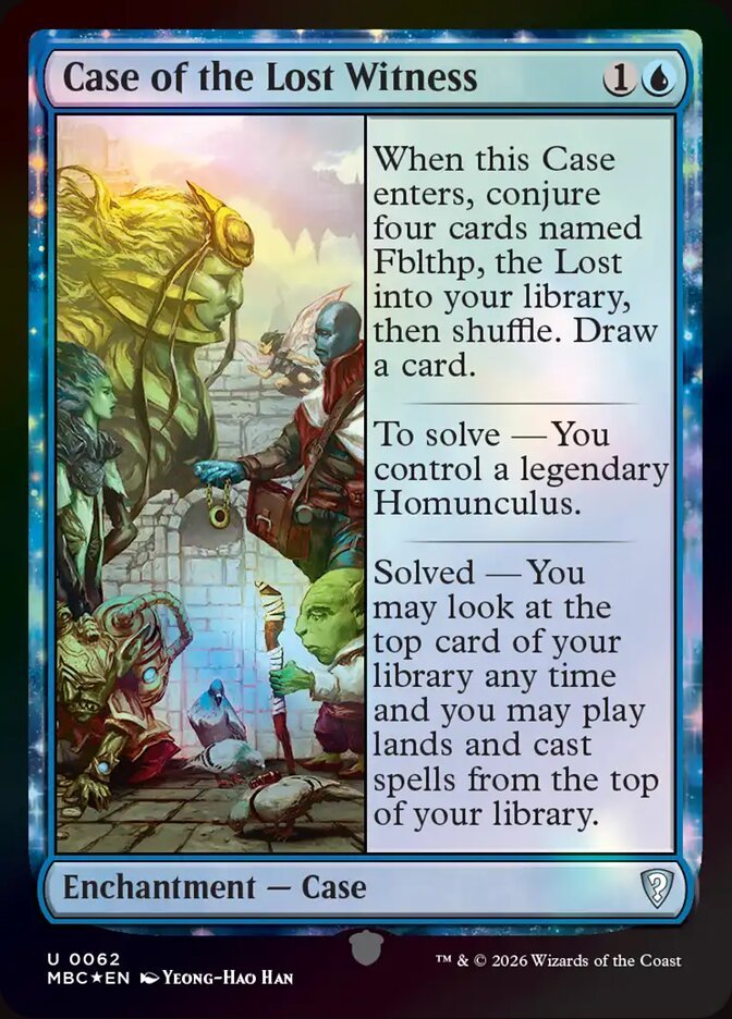 Case of the Lost Witness acorn-stamped card from Mystery Booster Commander Edition