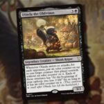 Olinda the Oblivious card from Mystery Booster Commander Edition over its own blurred artwork