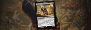 Olinda the Oblivious card from Mystery Booster Commander Edition over its own blurred artwork