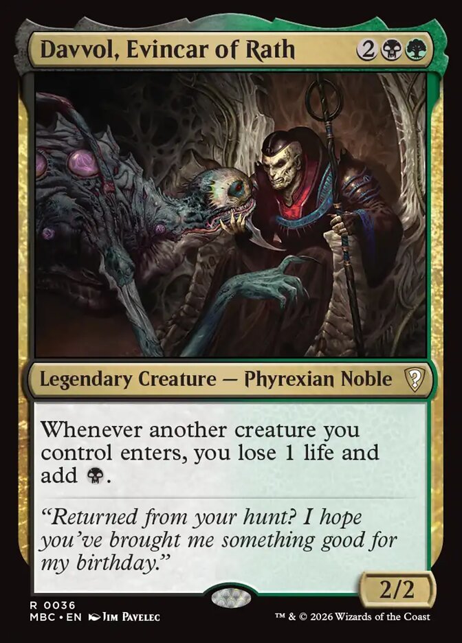 Davvol, Evincar of Rath card from Mystery Booster Commander Edition