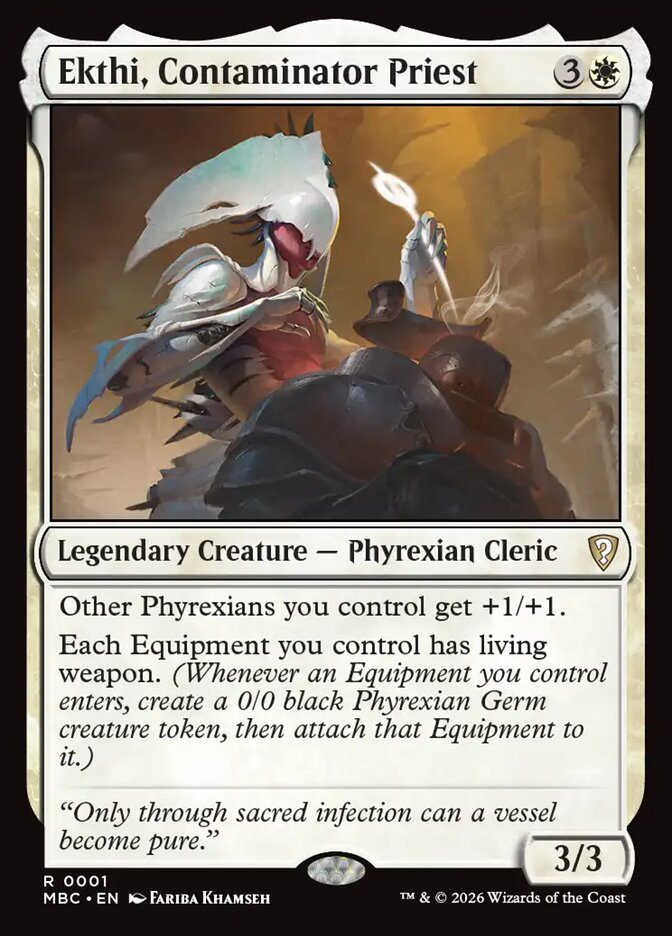 Ekthi, Contaminator Priest, the most valuable regular new commander in Mystery Booster Commander Edition