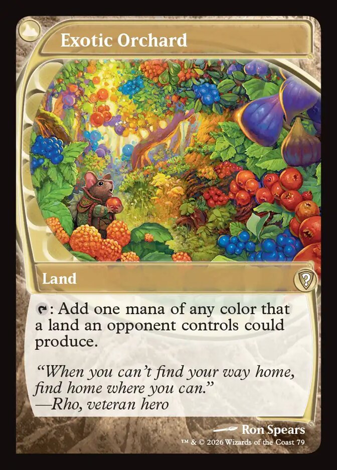 Exotic Orchard in the Future Sight frame from Mystery Booster Commander Edition