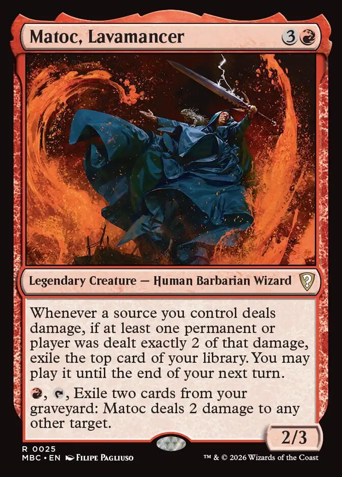 Matoc, Lavamancer, a one-color red commander from Mystery Booster Commander Edition