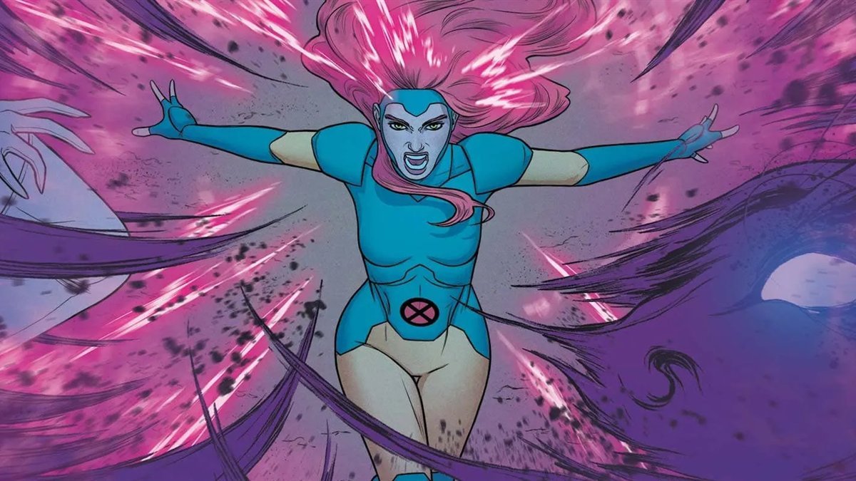 Jean Grey unleashing her psychic powers in Marvel comic art