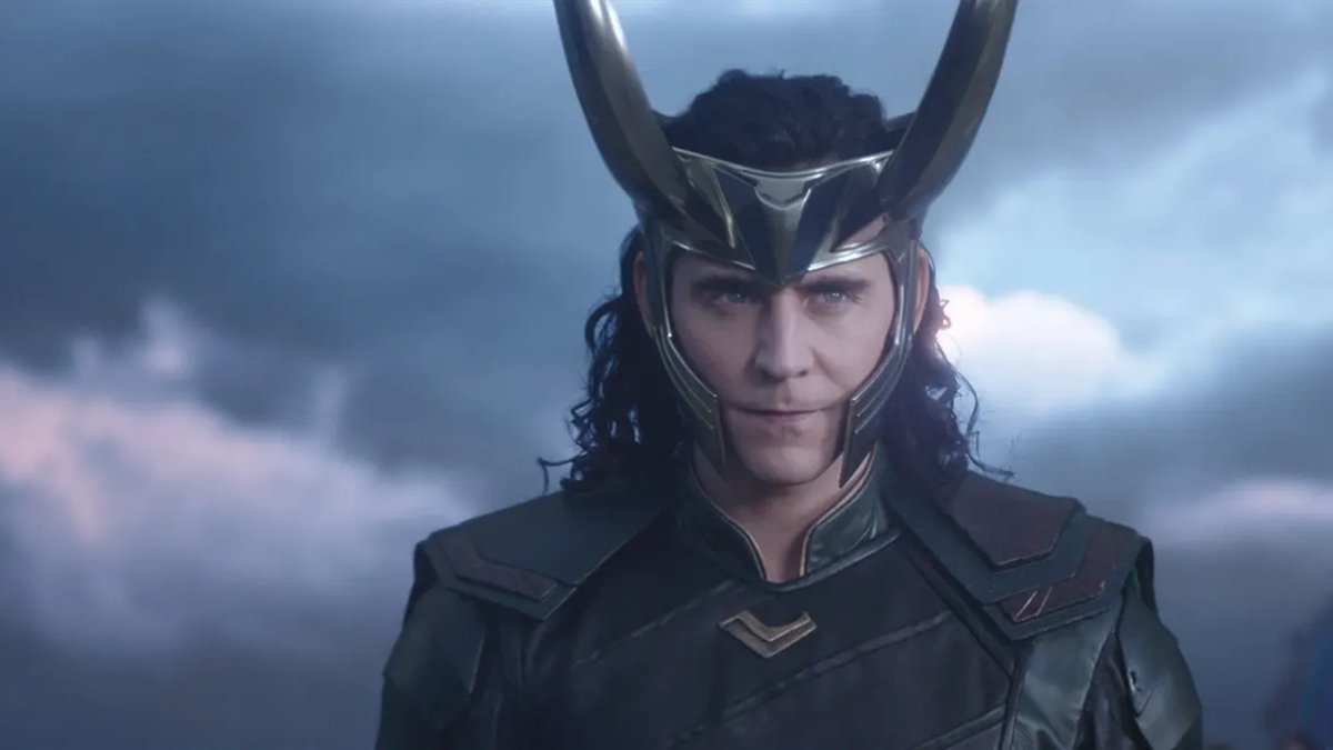 Loki wearing his horned helmet in the MCU