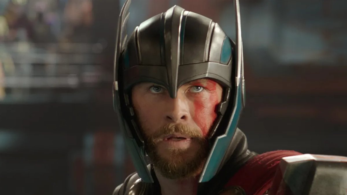 Thor wearing his helmet in Thor: Ragnarok