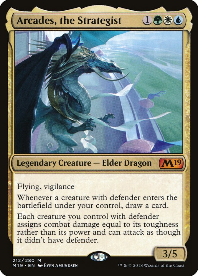 Arcades, the Strategist, a Bant commander in Magic: The Gathering
