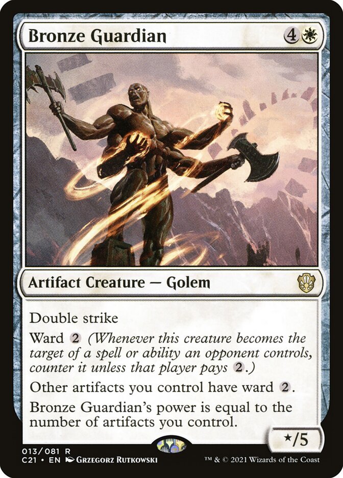 Bronze Guardian Magic: The Gathering card, an upgrade for the Wakanda Forever Commander deck