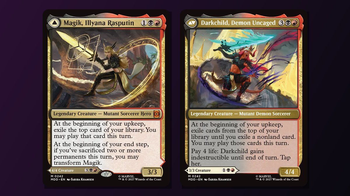 Magik, Illyana Rasputin and Darkchild, Demon Uncaged from MTG Marvel: Darkhold Destiny