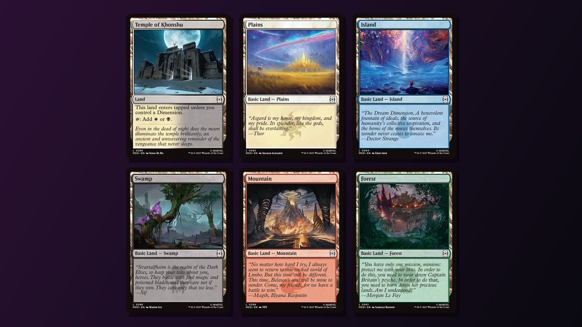 Temple of Khonshu and the five Darkhold Destiny basic lands