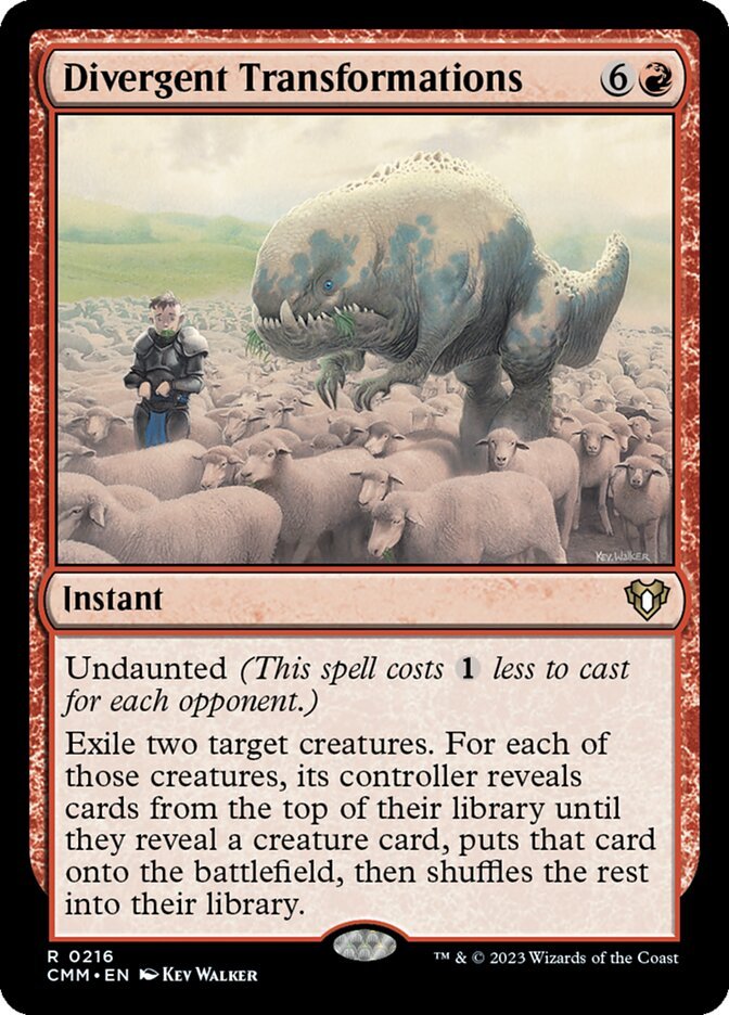 Divergent Transformations Magic: The Gathering card, an upgrade for the Multiverse Reforged Commander deck