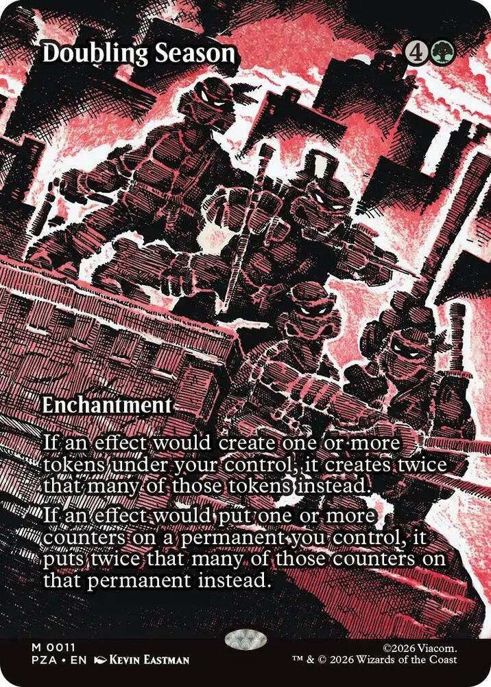 Doubling Season Magic: The Gathering card, Teenage Mutant Ninja Turtles Source Material version