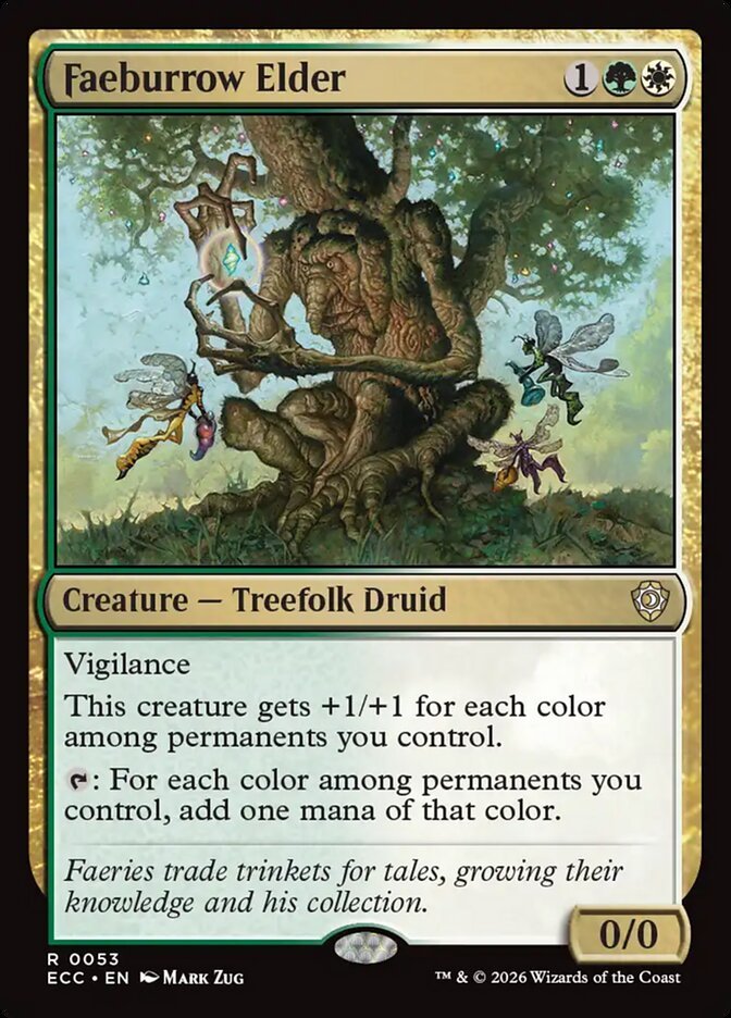 Faeburrow Elder Magic: The Gathering card, an upgrade for The Fantastic Four Commander deck
