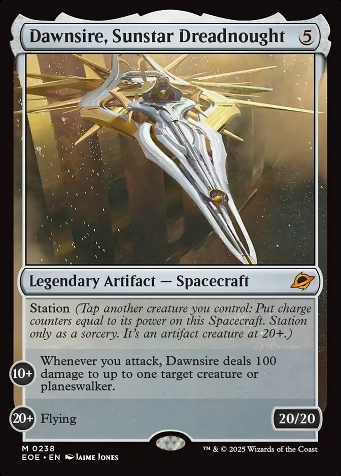 Dawnsire, Sunstar Dreadnought Magic: The Gathering card, an upgrade for the Federation Fleet Commander deck
