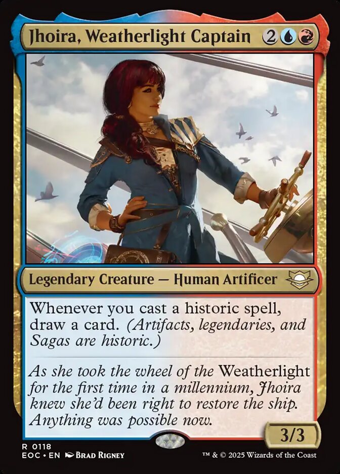Jhoira, Weatherlight Captain Magic: The Gathering card, an upgrade for the Federation Fleet Commander deck