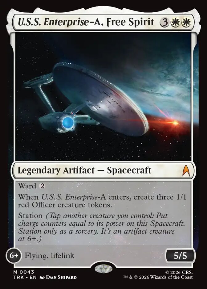 U.S.S. Enterprise-A, Free Spirit Magic: The Gathering card, an upgrade for the Federation Fleet Commander deck