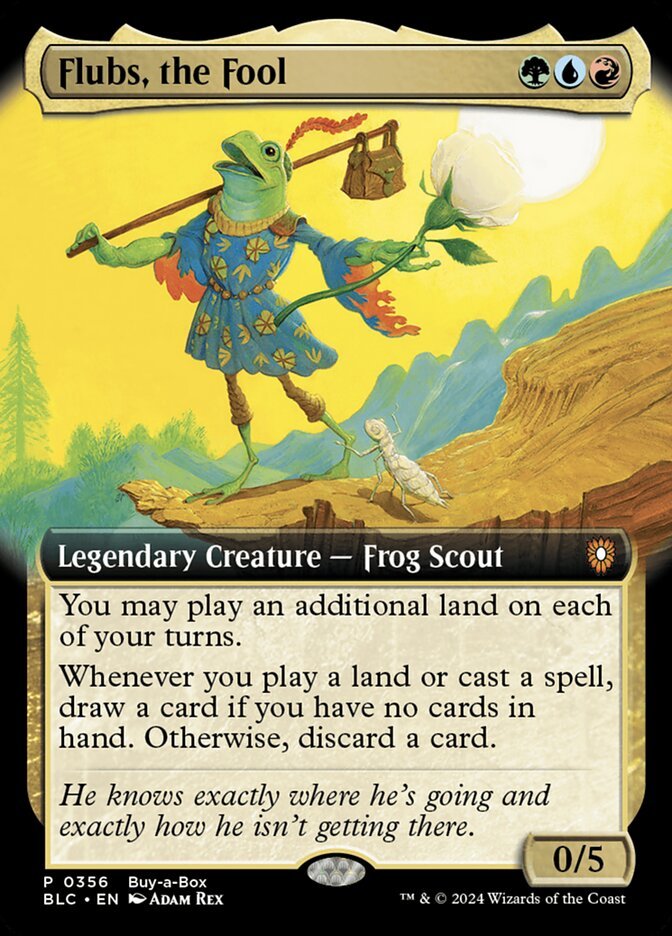 Flubs, the Fool, a Temur commander in Magic: The Gathering