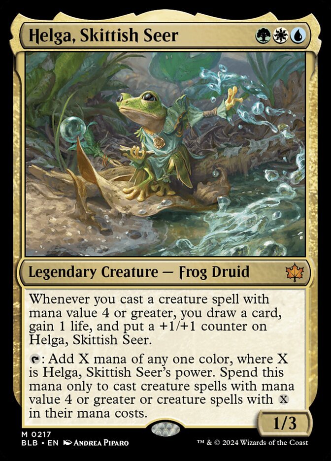 Helga, Skittish Seer, a Bant commander in Magic: The Gathering