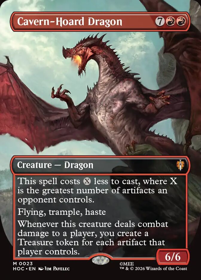 Cavern-Hoard Dragon Middle-earth classic artist card from MTG The Hobbit Commander