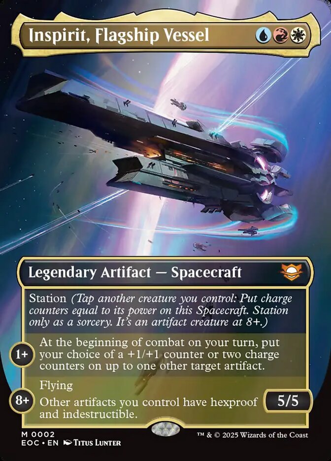 Inspirit, Flagship Vessel, a Jeskai commander in Magic: The Gathering