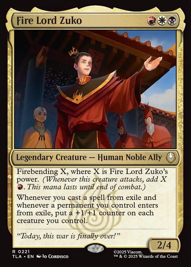 Fire Lord Zuko Magic: The Gathering card, an upgrade for the Klingon Fury Commander deck