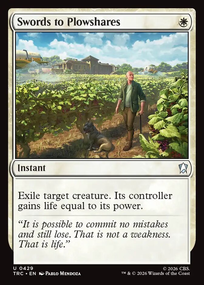 Swords to Plowshares Magic: The Gathering card, an upgrade for the Klingon Fury Commander deck