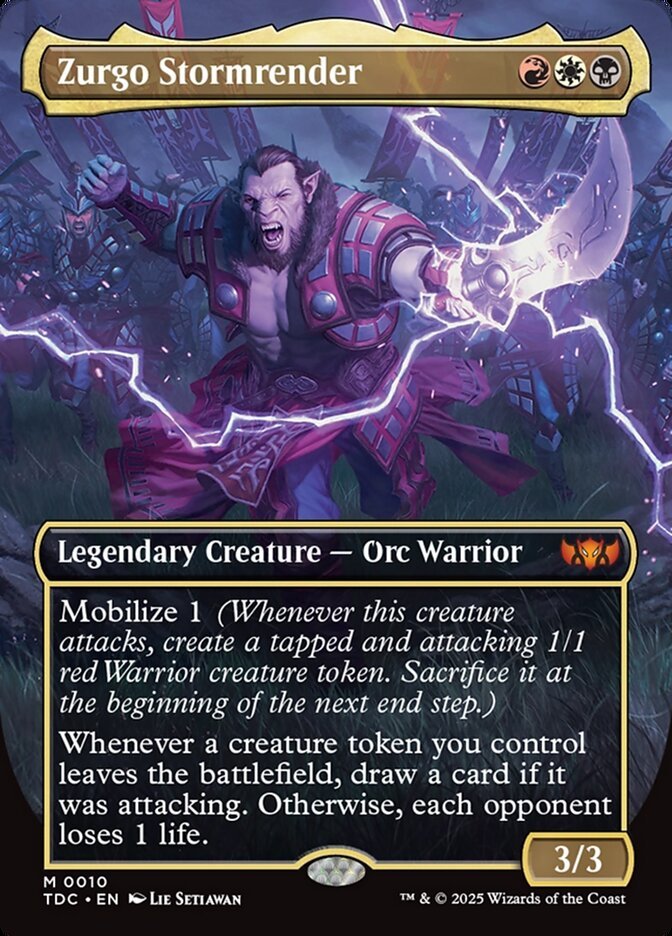 Zurgo Stormrender Magic: The Gathering card, an upgrade for the Klingon Fury Commander deck