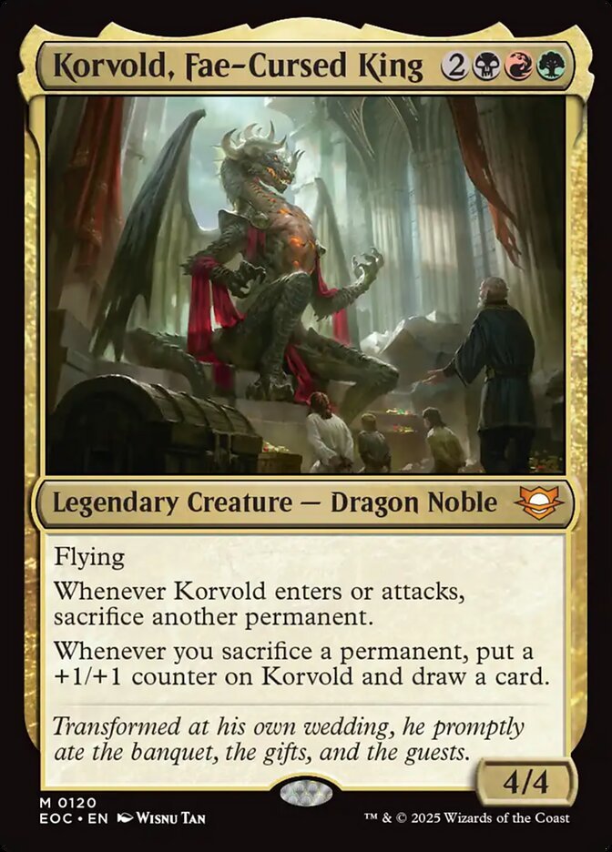 Korvold, Fae-Cursed King, a Jund commander in Magic: The Gathering