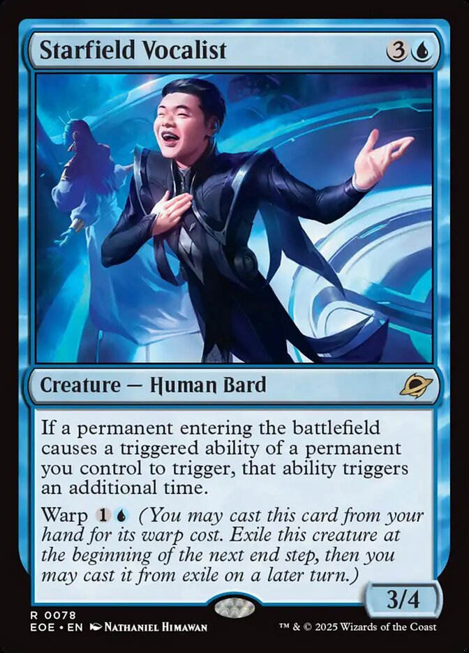 Starfield Vocalist Magic: The Gathering card, an upgrade for the Landing Party Commander deck